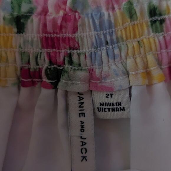 Janie And Jack Skirt Girls Sz 2T Pink Watercolor Floral 2023 Marshmallow Chiffon - Picture 4 of 6